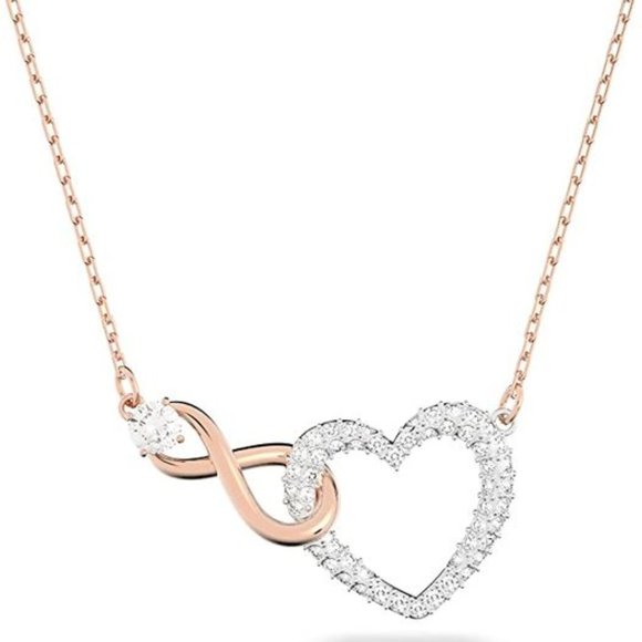 Swarovski Infinity Heart Jewelry Collection, Rose Gold Tone & Rhodium Finish,
